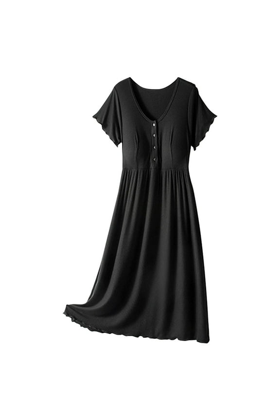 Women's Floral Short Sleeve Summer Maternity Nursing Breastfeeding Dress Thread Dress Thin Crewneck Breastfeeding Dress