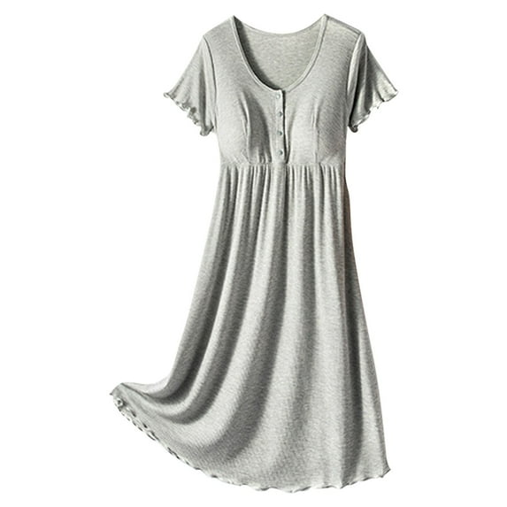 TAIAOJING Women's Floral Short Sleeve Summer Maternity Nursing Breastfeeding Dress Thread Dress Thin Crewneck Breastfeeding Dress
