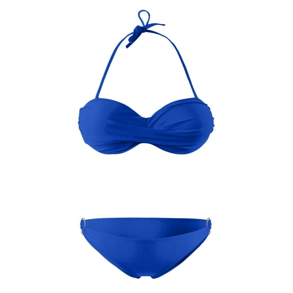 TAIAOJING Women's High Waisted Bikini Sets Detachable Strap High Waisted Bikini Sets Metal Ring Sexy Swimsuit Two Piece Bathing Suits