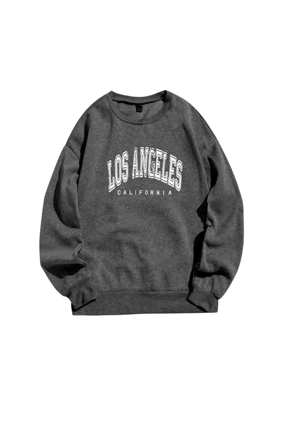 Women's Hoodies Sport Pullover Fashion Letter Print O Neck Top Long-Sleeve Hooded Tops Warm Soft Top Loose Fit Sweatshirts