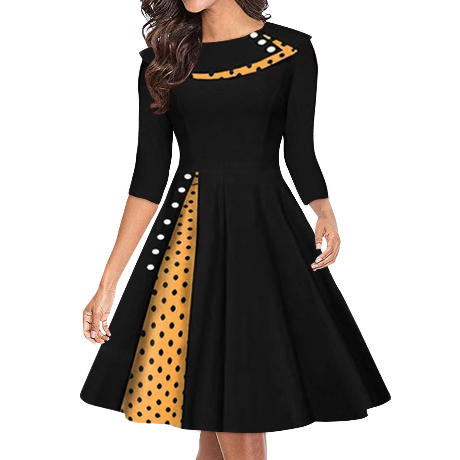 SOLEDI® Women Dress Fashion Large Multi-Pocket Autumn Winter Dresses :  : Clothing & Accessories