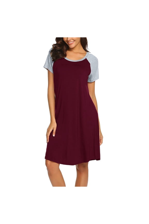 Women's Nursing Dress Maternity Dress Nursing Baby Nightgown Breastfeeding Nightshirt Sleepwear