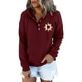 thumbnail image 1 of TAIAOJING Women's Oversized Sweatshirt Long Sleeve Hoodie Casual Button Top Hoodie Loose Fit Pullover, 1 of 4