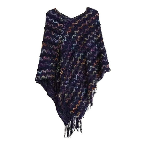 TAIAOJING Women's Scarf Shawls and Wraps Tassel Splice Poncho With Tassels Knitted Shawl Fringed Pashminas Sweater Gifts Tassel Hem Shawl Cloak Pullover Cape