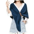 thumbnail image 1 of TAIAOJING Women's Scarf Shawls and Wraps Fashion Solid Hollow Out Leather Buckle Big Triangle Cloak Warm Split Big Triangle Pullover Cape, 1 of 6