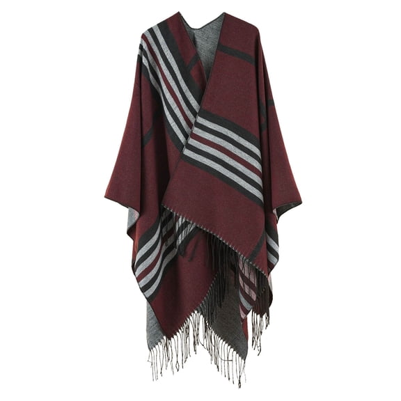 TAIAOJING Women's Scarf Shawls and Wraps Printed Shawl Fashionable Warm Soft Cardigans Double Thickened Shawl Pullover Cape