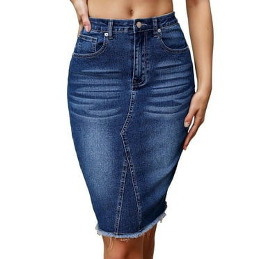 TAIAOJING Women's Skinny Jeans Skirt Casual Wide Leg Jeans High Waisted Stretchy Straight Leg Jeans Buttoned Loose Denim Pants With Pocket