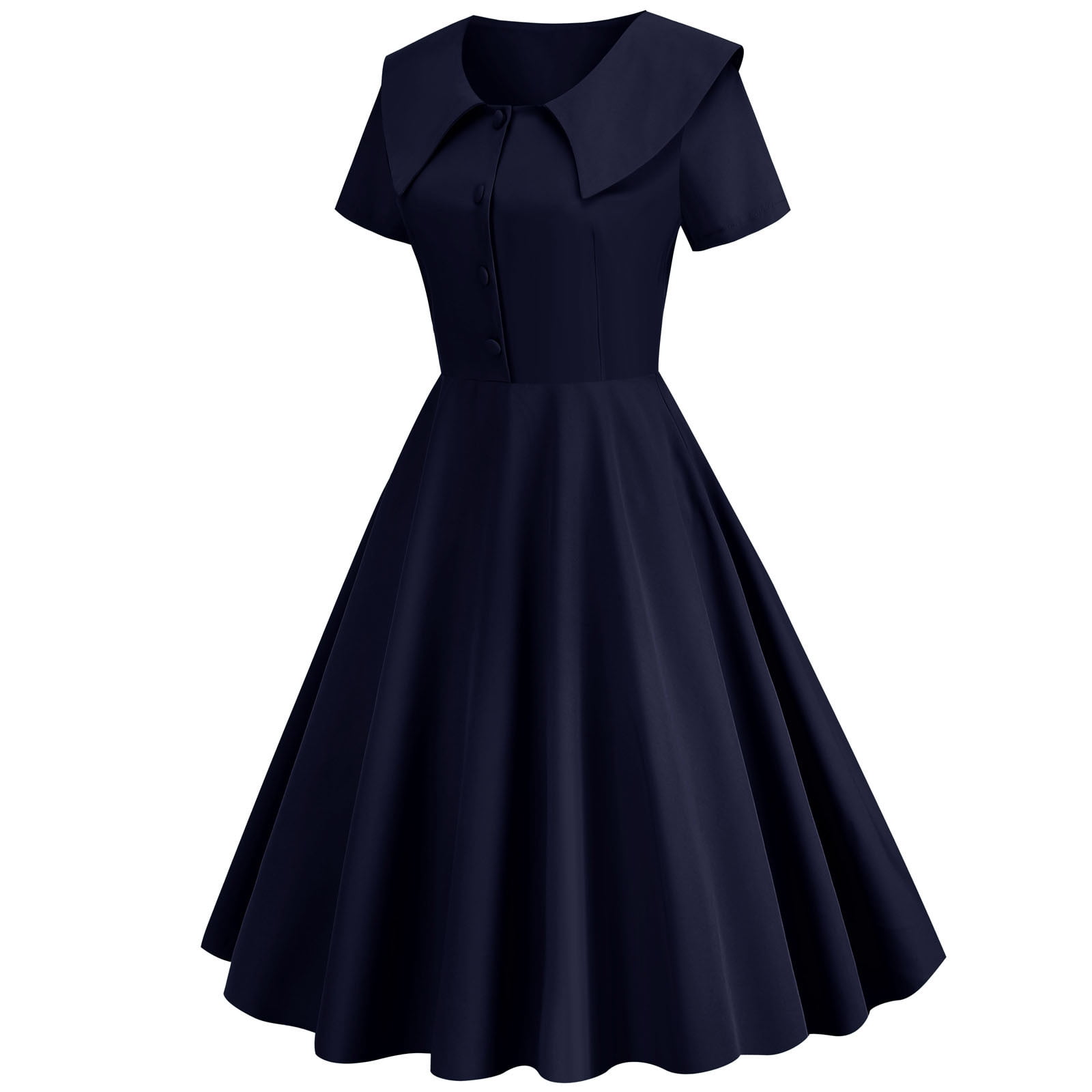 TAIAOJING Women's Summer Casual T Shirt Dresses Party Casual Solid Short  Sleeve Housewife Evening Party Prom Dresses