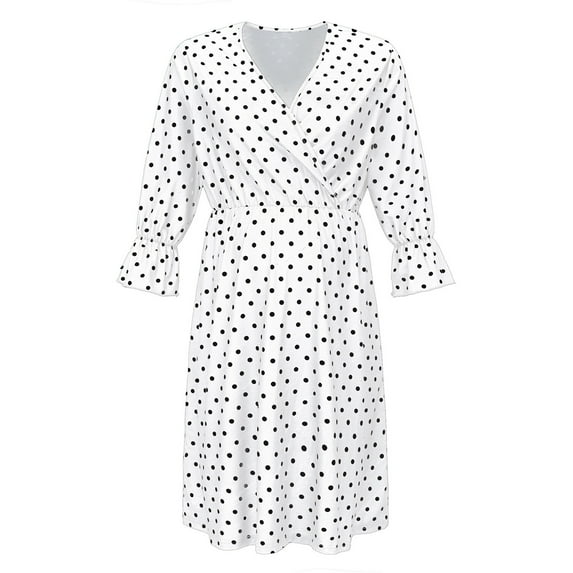 TAIAOJING Women's Summer Maternity Nursing Breastfeeding Dress Long Sleeve Nightgown Nightshirt Dresses