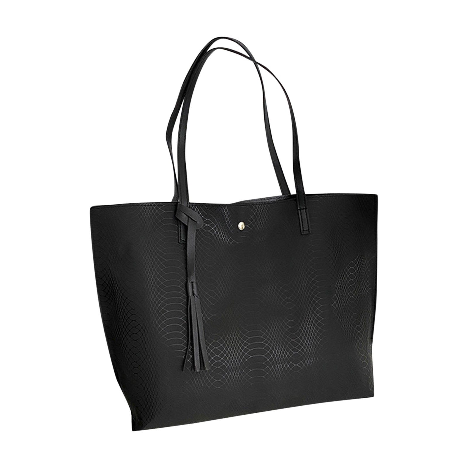 TAIAOJING Women's Tote Bag Ladies Fashion Shoulder Bag Solid Color Fringed Leather Large