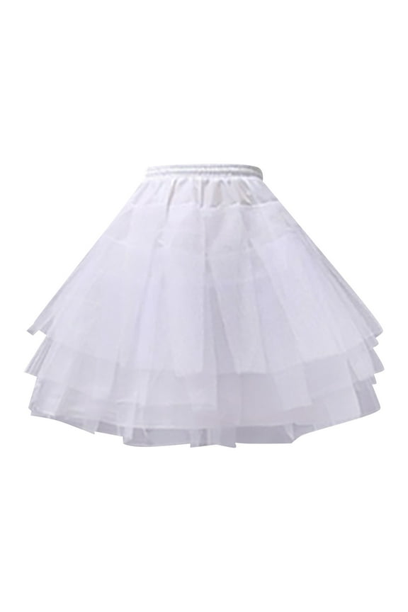 Women’s Tulle Skirts Solid Color Layered Tulle Lady's Princess Tutu Tulle Under Carnival Petticoat Skirt