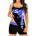 thumbnail image 1 of TAIAOJING Women's Two Piece Bikini Tankini Large Set Digital Printed Suspender Beach Split, 1 of 4