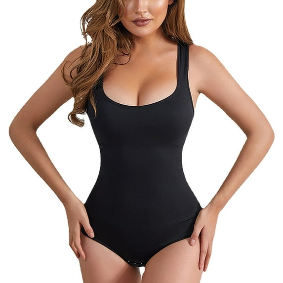 TAIAOJING Womens Bodycon Stretch Bodysuit Bodysuit For Women Body Shaper Square Neck Sleeveless Tank Tops Bodysuits Yoga Rompers