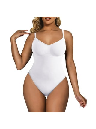 SHAPELLX Women Bodysuits Shapewear 2-in-1 V-neck Tops Jumpsuit Shorts Long  Sleeve Tummy Control Breast Support : : Clothing, Shoes 