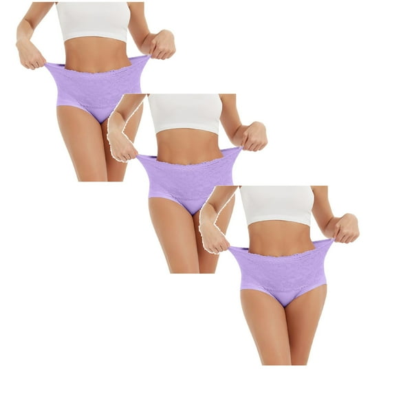 TAIAOJING Womens Briefs High Waist Tummy Control Panties Underwear Shapewear Brief Panties, 3 Pack