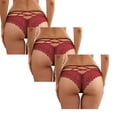 thumbnail image 1 of TAIAOJING Womens Briefs Panties For Crochet Lace Lace Up Panty Sexy Hollow Out Underwear, 3 Pack, 1 of 8