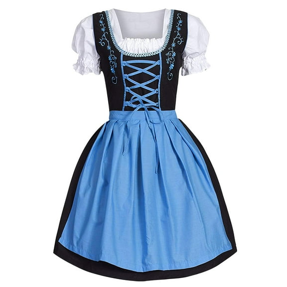 TAIAOJING Womens Dress Plus Size German Square Neck Apron Oktoberfest Girl Dresses Vestido De Mujer