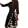 thumbnail image 1 of TAIAOJING Womens Dresses Elegant Evening Fashion Elegant Party Festive Party With Slit Tied Detail Bodycon Silm Plain Shawl Collar Pleated Blazer Fall Clothes Dress Vestido De Mujer, 1 of 4