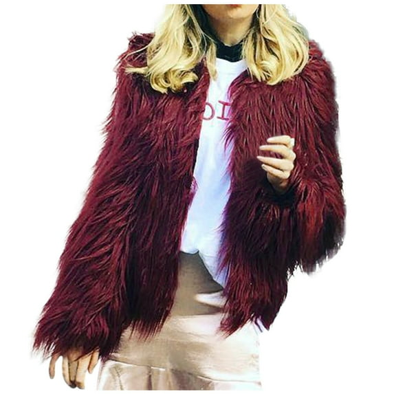 TAIAOJING Womens Fashion Coat Fashion Casual Wool Solid Color Floating Wool Short Jacket