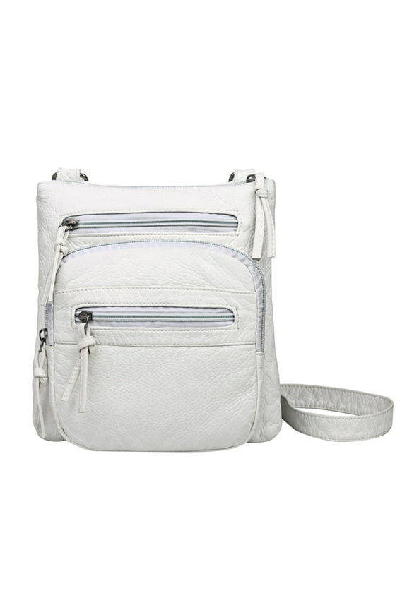 Womens Handbags Multiple Pockets Bag Fashion Shoulder Bag Washable Leather Shoulder Bag Casual Shopping Square Bag