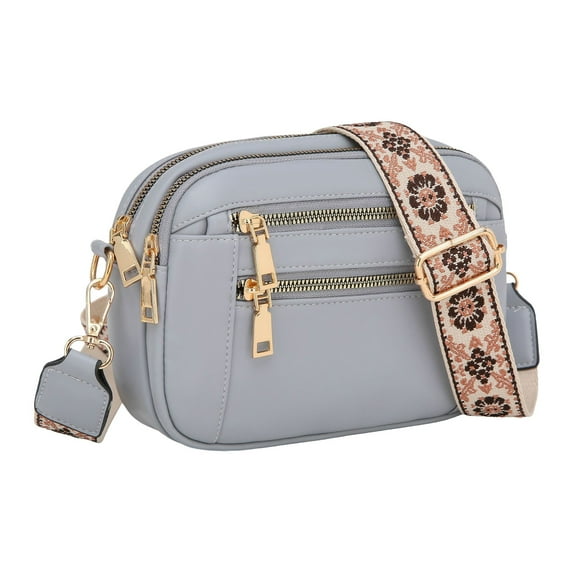 TAIAOJING Womens Handbags Multiple Pockets New PU Solid Color Fashion One Shoulder Messenger BagHandmade Colorful Straps Crossbody Leather Bags With Guitar Strap Small Crossbody Bags For