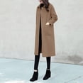 thumbnail image 1 of TAIAOJING Jackets For Women Winter Coat Coat Lapel Wool Coat Trench Jacket Long Overcoat, 1 of 8