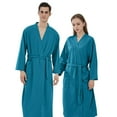 thumbnail image 1 of TAIAOJING Womens Plush Soft Robe Fluffy Ladies Men Couple Cloth Robe Sleepwear White Blue Polyester Dressing Gown Kimono Bath Robe Bathrobe For Hotel Home, 1 of 7
