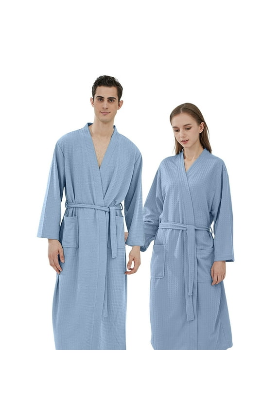 Womens Plush Soft Robe Fluffy Ladies Men Couple Cloth Robe Sleepwear White Blue Polyester Dressing Gown Kimono Bath Robe Bathrobe For Hotel Home