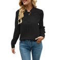 thumbnail image 1 of TAIAOJING Womens T Shirt Tshirts Casual Loose Top Pullover Cutout Lace Long Sleeve Shirt Basic Streetwear, 1 of 5