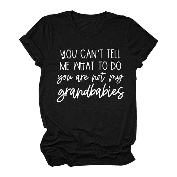 TAIAOJING Womens Tops Letters Printing Shirts Crew Neck Short Sleeve Tee Tunic Blouse Casual Tees