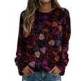 thumbnail image 1 of TAIAOJING Womens Tops Valentine's Day Print Top Shirt Crewneck Long-Sleeved Sweatshirt Blouse Casual Pullover Love Printed Soft Tops, 1 of 5