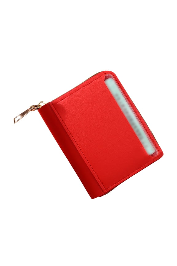 Womens Wallet Handbags Fashion ID Short Wallet Solid Color Bag Zipper Purse Multiple Card Slots Clutch Bag