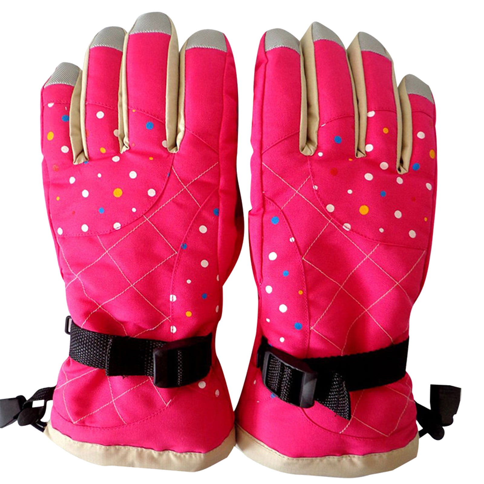 TAIAOJING Womens Winter Gloves Gloves Adult Snow Windproof Mittens