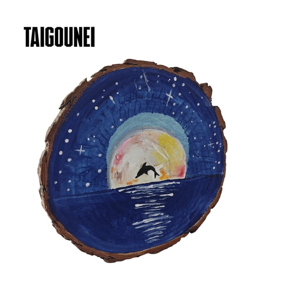 TAIGOUNEI Placards of wood Round Wooden Placards, Hand-Painted Blue Art