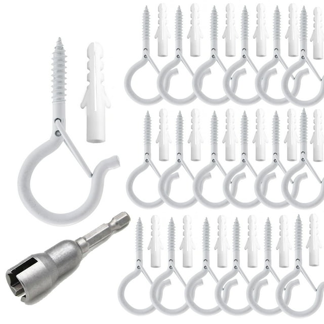 TAIHUIMY 20 PCS Q Hanger Hooks with Safety Buckle, Windproof Screw