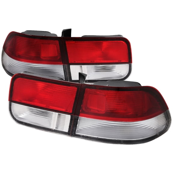 TAIL LIGHTS RED CLEAR LENS COUPE MODEL Made for and Compatible with 96-00 HONDA CIVIC