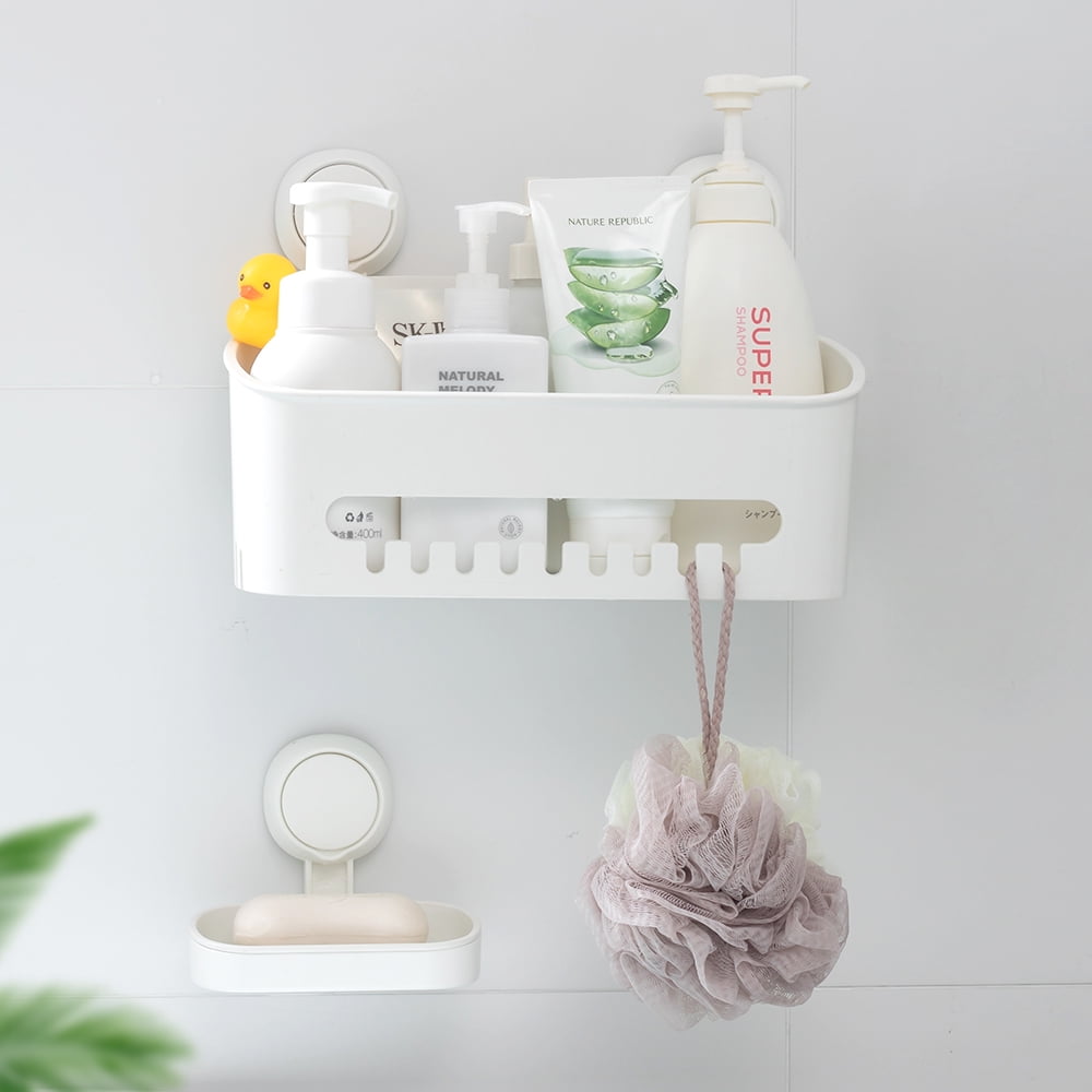 TAILI 2 PACK Bathroom Shower Caddy with Suction Cup, Bathroom Shower Basket Shampoo Organizer, Wall Mounted Shower Accessories, Suction Cup Soap Dish