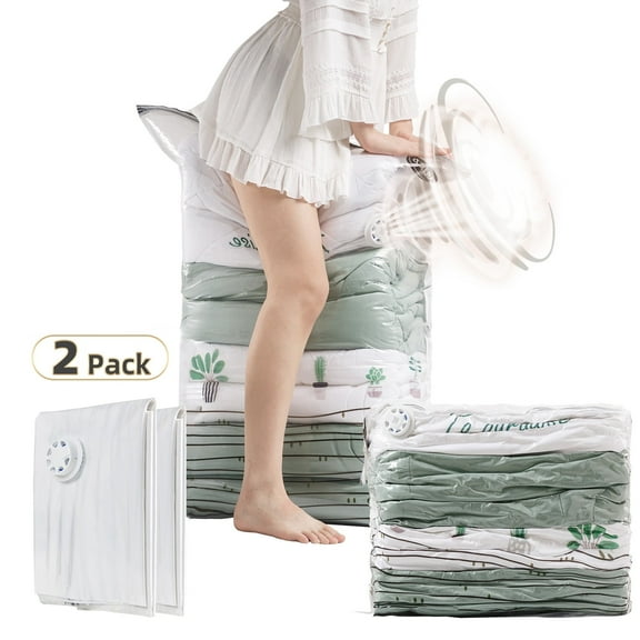 TAILI 2 Pack Vacuum Storage Bags Jumbo Cube (31x40x15 inch) for Clothing Comforters Blankets Bedding Closet Organization Space Saving in Spring