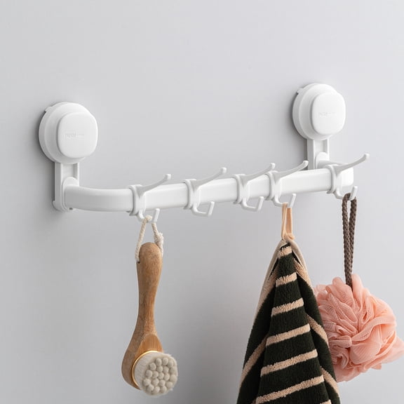 TAILI Suction Cup Bath Towel Bar, Drill-Free Rack Wall Mounted Removable Heavy Duty Hand Holder for Bathroom Kitchen