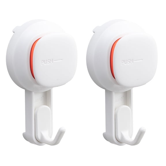 TAILI Suction Cup Hooks, Heavy Duty, White, 2-Pack