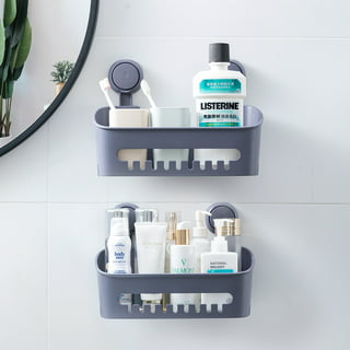 TAILI Suction Shower Caddy 2 Pack, Bathroom Shower Basket Wall Mounted  Organizer Shelf for Shampoo, Body Wash, Conditioner, Plastic Shower Rack  for