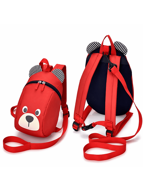 Age 1-2Y Cute Bear Small Backpack with Leash Backpack Bag Toddler Leash Backpack