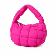TAILNOVA Mini Puffy Quilted Handbag Soft Puffer Tote Bag for Women Cute Wrist Bubble Bag Lightweight Nylon Clutch Purse