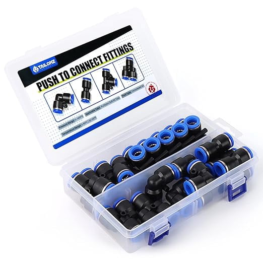 ERGAOBOY 5 Stück 4MM Schlauch OD Push to Connect Air Control Kugelhahn