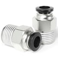 thumbnail image 1 of TAILONZ PNEUMATIC Male Straight 1/4 Inch Tube OD x 1/4 Inch NPT Thread Push to Connect Fittings PC-1/4-N2 (Pack of 20), 1 of 7