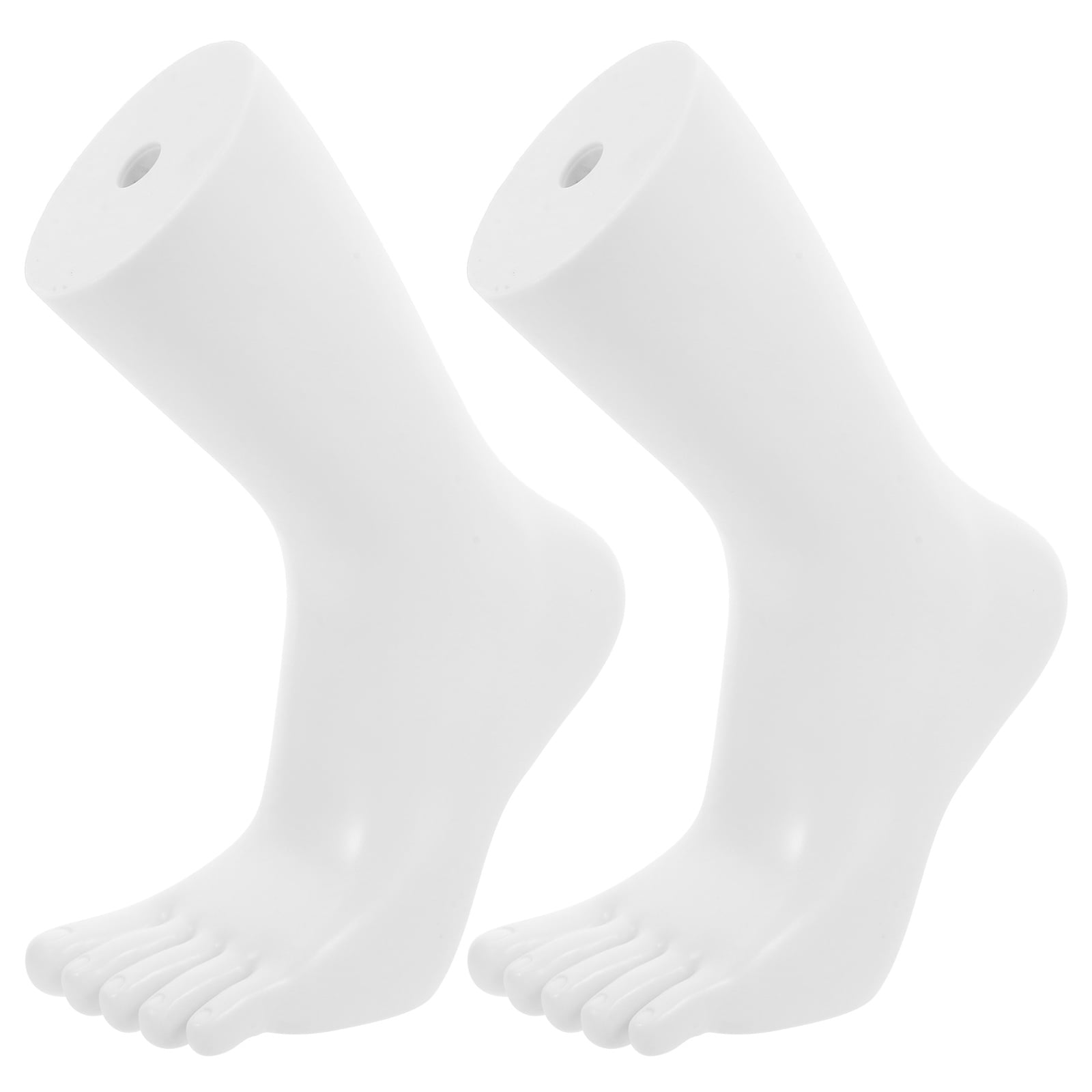 TAILTOSS Mannequin Feet Display Pair for Toe Socks and Anklets, Easy to Clean, White, 21x20x8 Inches