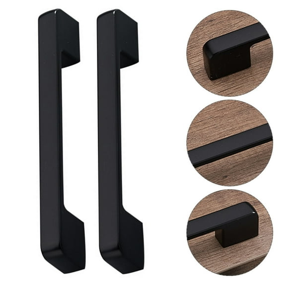 TAILTOSS 1 Pair Modern Black Cabinet Door Handle For Diy Enthusiasts 4.1X0.9X0.5In