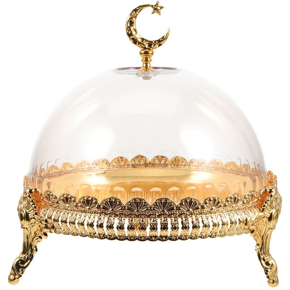 TAILTOSS 1 Set Cake Stand with Lid and Serving Golden Simple Design for Restaurants