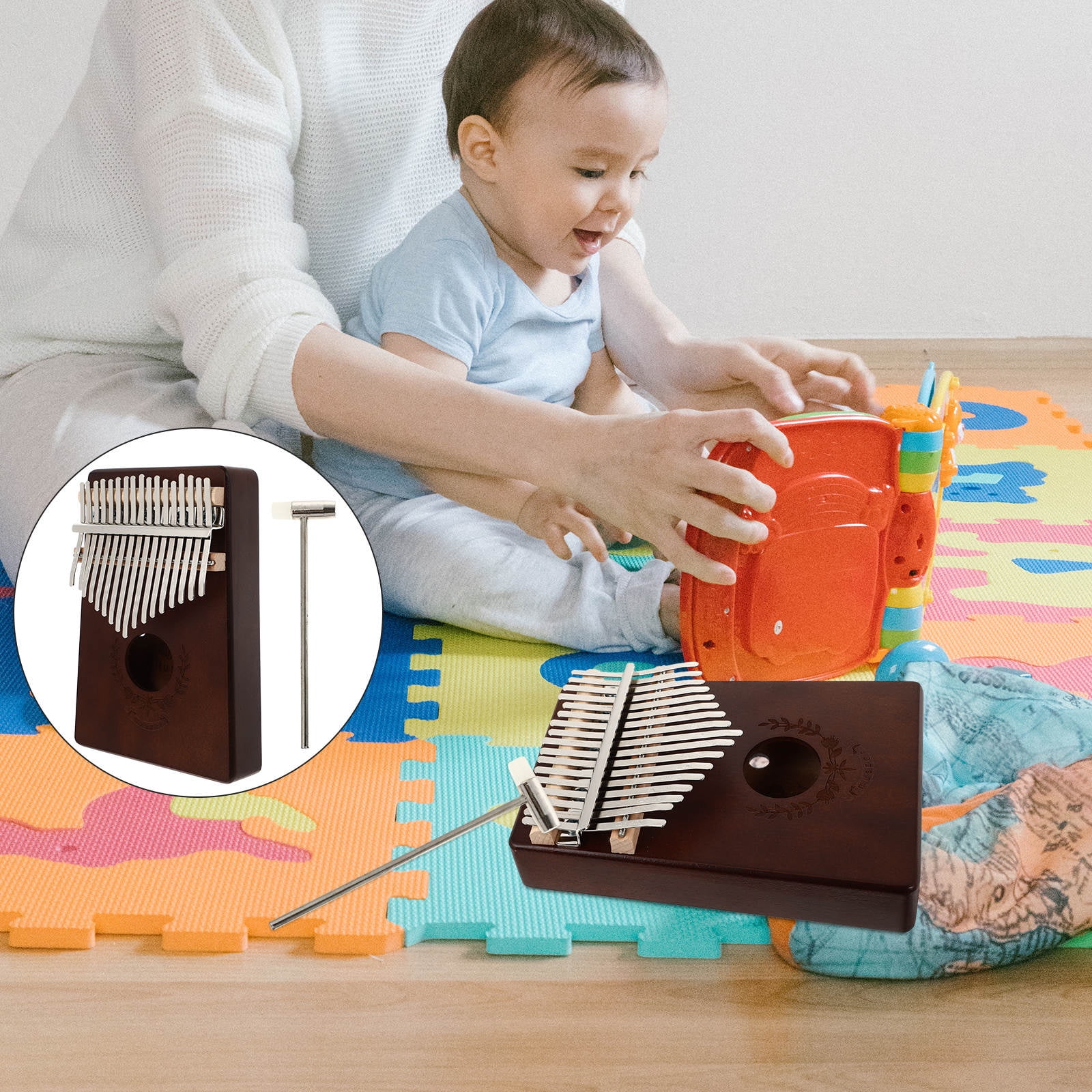 TAILTOSS 1 Set Finger Kalimba with Durable Design for Music Lovers in Coffee Color