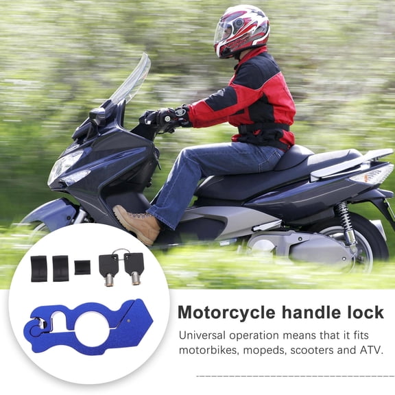 TAILTOSS 1 Set Motorcycle Security Lock for ATV and Moped in Blue 5.31X2.16X0.86in